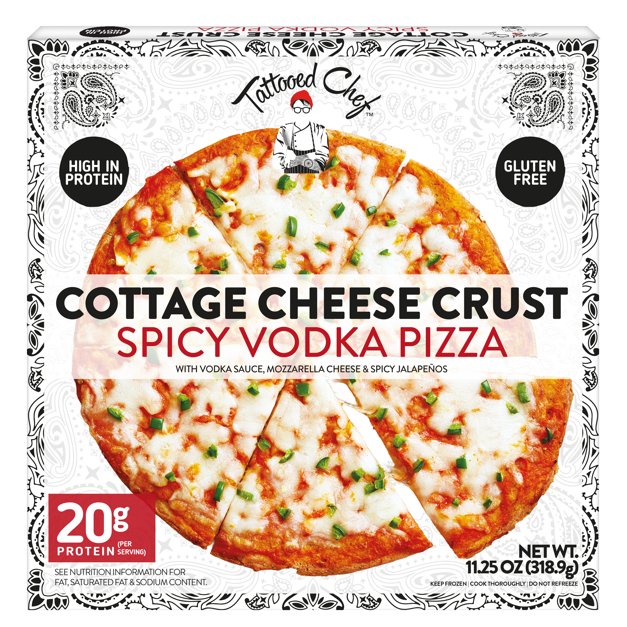 Cottage Cheese Crust Spicy Vodka Pizza
